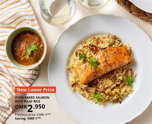 OVEN BAKED SALMON with PULAV  RICE 