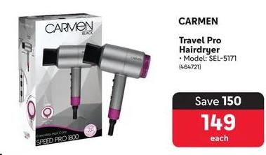 CARMEN Travel Pro Hairdryer