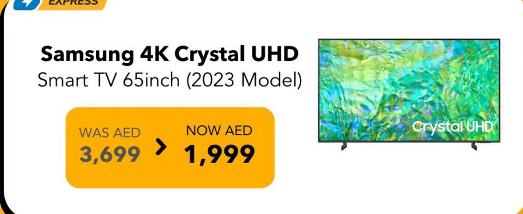 Samsung 4K Crystal UHD Smart TV 65inch (2023 Model)