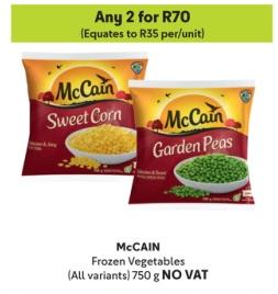 McCAIN Frozen Vegetables (All variants) 750 g NO VAT ANY 2