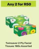 Twinsaver 2 Ply Facial Tissues 180s Assorted Any 2