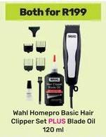 Wahl Homepro Basic Hair Clipper Set PLUS Blade Oil 120 ml
