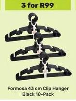 Formosa 43 cm Clip Hanger Black 10-Pack