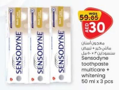 Sensodyne toothpaste multicare + whitening 50 ml x 3 pcs
