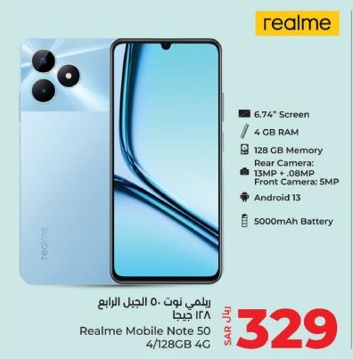 Realme Mobile Note 50 4 GB RAM /128GB ROM 4G