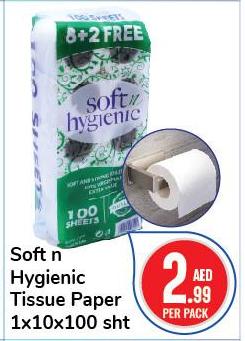 Soft n Hygienic Tissue Paper 1x10x100 sht