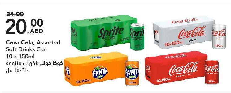 Coca Cola, Assorted Soft Drinks Can 10 x 150ml