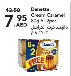 Danette, Cream Caramel 80g 6+2pcs