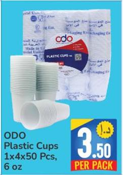 ODO Plastic Cups 1x4x50 Pcs, 6 oz