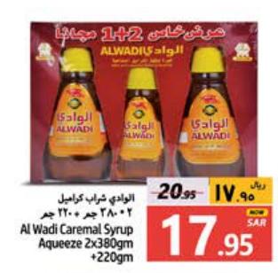 Al Wadi Caremal Syrup Aqueeze 2x380gm +220gm