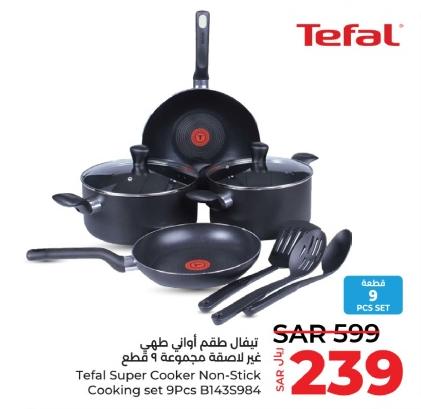 Tefal Super Cooker Non-Stick Cooking set 9Pcs B1435984