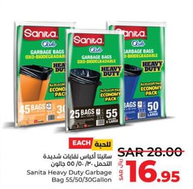 Sanita Heavy Duty Garbage Bag 55/50/30Gallon
