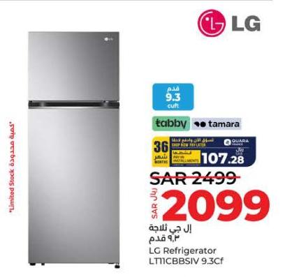 LG Refrigerator LTCBBSIV 9.3Cf