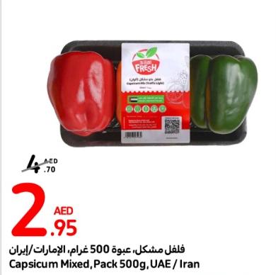 Capsicum Mixed, Pack 500g, UAE/Iran