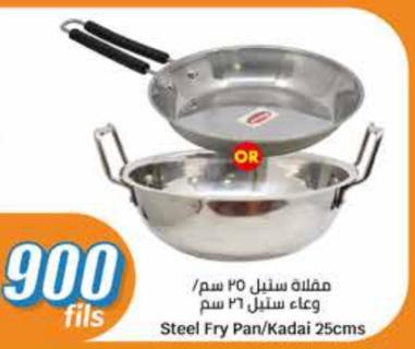 Steel Fry Pan/Kadai 25cms