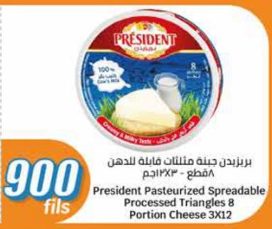President Pasteurized Spreadable Processed Triangles 8 Portion Cheese 3X12