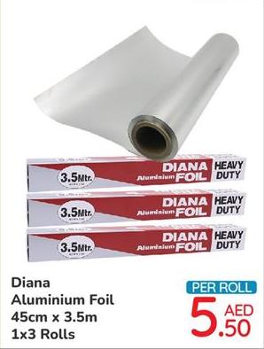 Diana Aluminium Foil 45cm x 3.5m 1x3 Rolls