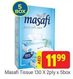 Masafi Tissue 130 X 2ply x 5box