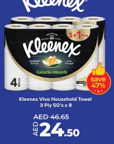 Kleenex Viva Household Towel 3 Ply 50's x 8