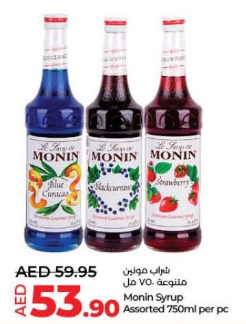 Monin Syrup Assorted 750ml per pc