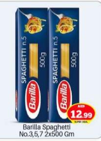 Barilla Spaghetti No.3,5,7 2x500 Gm