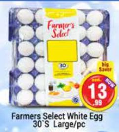 Farmers Select White Egg 30'S Large/pc