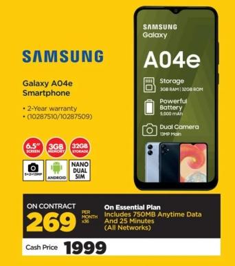 SAMSUNG Galaxy A04e Smartphone 