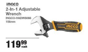 ingco 2-In-1 Adjustable Wrench