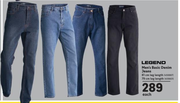 LEGEND Men's Basic Denim Jeans 81 cm leg length (459887)