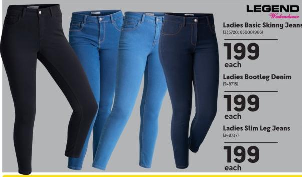 Ladies Basic Skinny Jeans / Ladies Bootleg Denim / Ladies Slim Leg Jeans