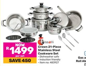 Tissolli Crown 21-Piece Stainless Steel Cookware Set