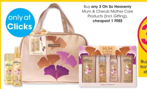 Buy any 3 Oh So Heavenly Mum & Cherub Mother Care Products (Incl. Gifting). cheapest 1 FREE