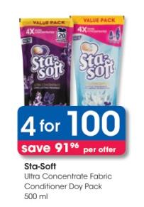 Sta-Soft Ultra Concentrate Fabric Conditioner Doy Pack 500 ml