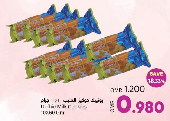 Unibic Milk Cookies 10X60 Gm