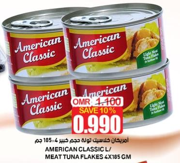 AMERICAN CLASSIC L/ MEAT TUNA FLAKES 4X185 GM