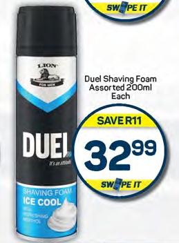 Duel Shaving Foam Assorted 200ml Each