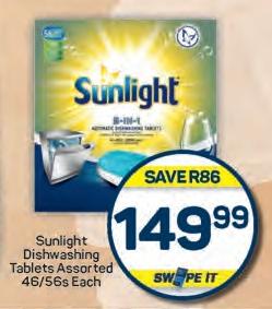 Sunlight Dishwashing Tablets Assorted 46/56s Each