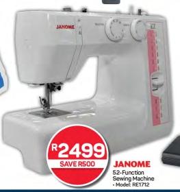 JANOME 52-Function Sewing Machine - Model: RE1712