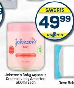 Johnson's Baby Aqueous Cream ib Assorted 500ml Each