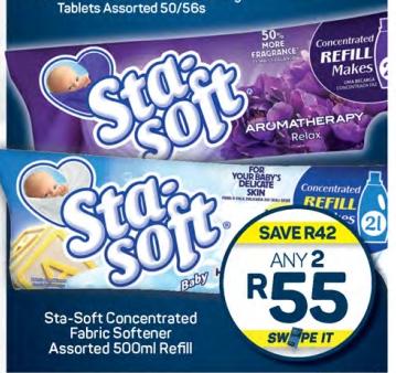 Sta-Soft Concentrated Fabric Softener Assorted 500 ml  Refill 