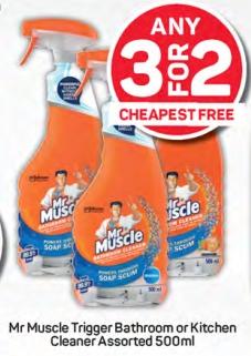 Mr Muscle Trigger Bathroom or Kitchen Cleaner Assorted SO0ml