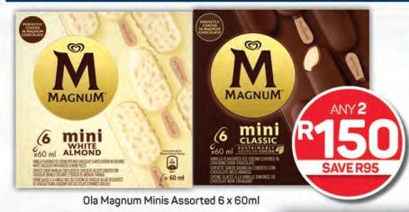 Ola Magnum Minis Assorted 6 x 60ml Any 2