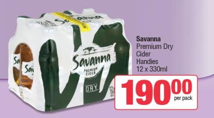 Savanna Premium Dry Cider Handies 12 x 330ml