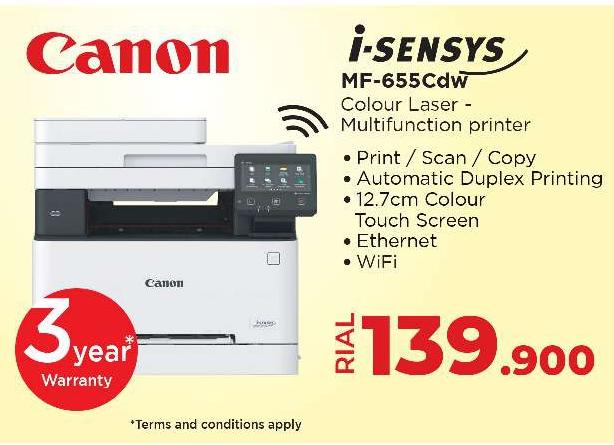 Canon i-SENSYS MF-655Cdw Colour Laser - Multifunction printer