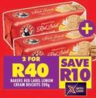 BAKERS RED LABELLEMON CREAM BISCUITS 200G