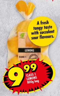 freshmark Class 1 Lemons 800 gm bag 