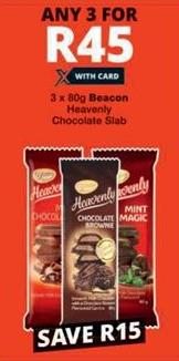 3x 80g Beacon Heavenly Chocolate Slab