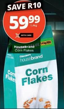Checkers Housebrand UE Corn Flakes 1.4 KG