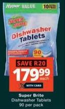 Super Brite Dishwasher Tablets 90 per pack