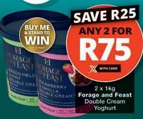 Any 2 x 1kg Forage and Feast Double Cream Yoghurt